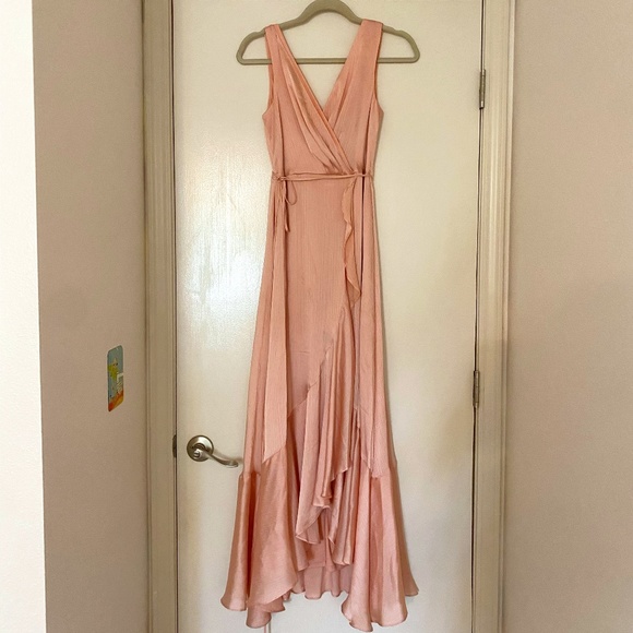 Taylor Dresses & Skirts - Taylor Pink Floor Length Wrap-Around Bridesmaid Dress